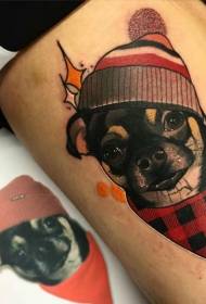 Malalim na pattern ng tattoo ng tuta ng kulay ng tuta