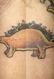 Boys thighs painted simple lines cartoon food type small animal dinosaur tattoo pictures