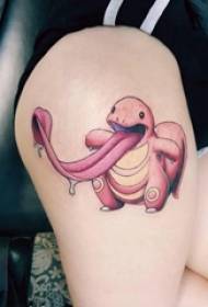Cosce di ragazze dipinte linee semplici immagini di tatuaggi di pokemon di cartone animato carino