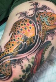 Boja nogu smiješno uzorak tetovaže lignje