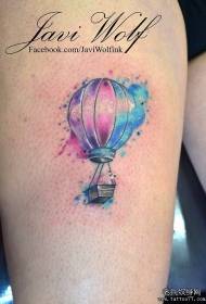Lårfarge sprute blekk tatoveringsmønster for varm luftballong