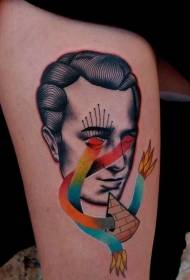 Рака боја глупава портрет шема на тетоважи