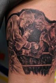 Splendido modello tatuaggio ritratto boxer grigio nero