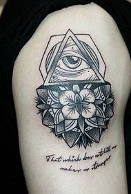 Božje oko izvan bedara i engleski uzorak tetovaža