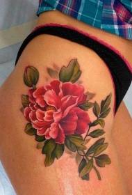 Bold modèl realist tatoo peony wouj