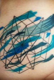 Stražnjice crne geometrijske linije s obojenim linijama tetovaža uzorak