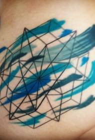 Nádegas pretas linhas geométricas com linhas coloridas tatuagem padrão