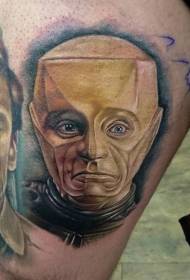 Vzorka tetovania tváre robotov na stehne