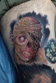Modèle de tatouage de portrait de monstre d'horreur effrayant