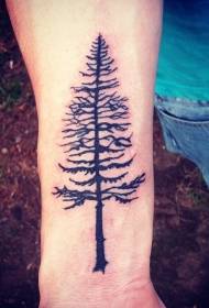 Patrón de tatuaje de pino negro de brazo pequeño