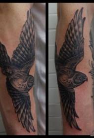 Europska i američka ptica crno siva uzorak tetovaža