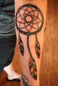 Modello di tatuaggio acchiappasogni color braccio femminile
