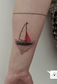 Arm yksinkertainen linja vene tatuointi malli