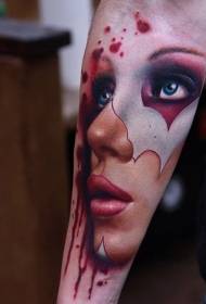 modello di tatuaggio braccio bellissimo ritratto femminile