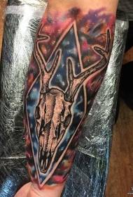 Mfano wa nyota ya mkono wa mkono wa mkono wa jua juu ya muundo wa tattoo ya jiometri