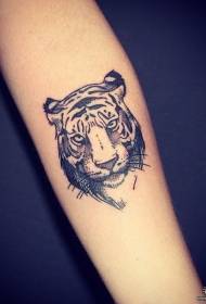 Tatuaggio a forma di tigre con braccio piccolo nero nero europeo e americano
