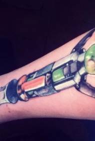 Arm kleurvolle, dromerige meganiese swaard-tatoeëringpatroon