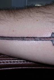 Modello tatuaggio tatuaggio freccia lunga e appuntita
