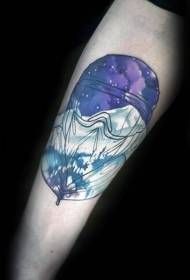 Barva roke, prilagojena balonu z gorskim vzorcem tatoo