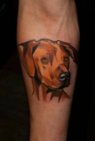Arm color realistic puppy avatar tattoo pattern