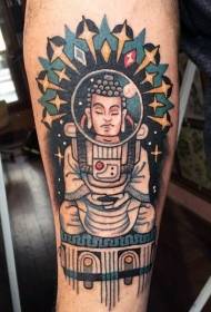 Armillustrationstil av det färgglada Buddha tatueringsmönstret