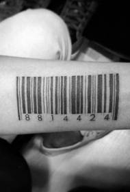 arm black barcode tattoo pattern