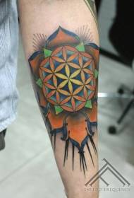 Naoružajte novi stil šarene cvjetne tetovaže uzorka