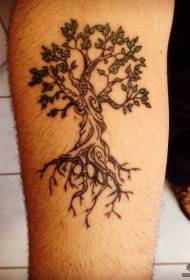 Malé rameno malý čerstvý strom tetování vzor