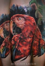 braccio bellissimo modello realistico realistico del tatuaggio del pappagallo