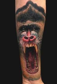 Tatuaje de mono grande estilo realista de brazo