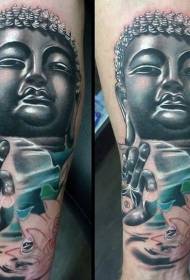 Kulay makatotohanang kulay, tulad ng Buddha rebulto tattoo