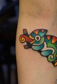Ang pattern sa tattoo sa chameleon nga tattoo sa eskuylahan sa Armet