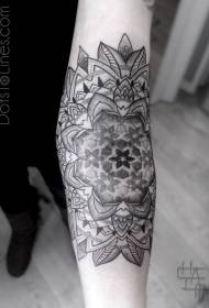 Arm grå geometriska religiösa totem tatuering mönster
