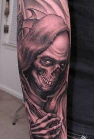 Male flower arm brown evil death tattoo pattern