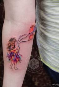 Armet rajzfilmfigura léggömb festett tetoválás minta