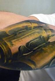 팔 색상 매우 현실적인 총알 문신 패턴