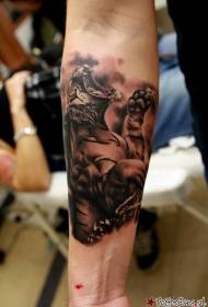 Arm brown hasira roaring tiger muundo wa tattoo