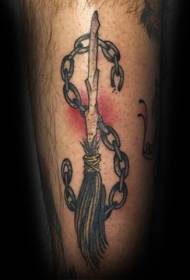 Arm bagong style makulay na pattern ng tattoo chain