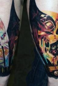 الگوی تاتو هیولا رنگی باورنکردنی بازو