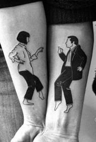 modèle de tatouage couple bras noir danse hommes et femmes