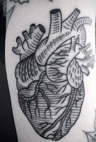 Klein arm hart zwart tattoo lijnpatroon