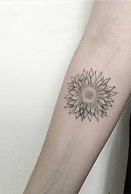 Pieni käsivarsi kukka pisteviiva pieni tuore tatuointi malli