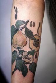 Rameno farby kvetín a papája tetovanie vzor