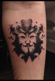 rameno čierny atrament štýl vtipné masky tetovanie vzor