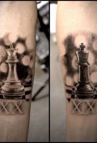Schach realistischen Stil Schachfiguren Tattoo