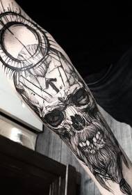 Style: Armate griseo lotis uterentur arcanum antiquis skull tattoo