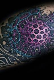 Tatuaje macromolecular de cor de ilustración de novo estilo escolar