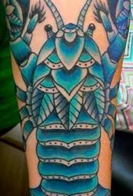 Arm ou genre gekleurde kreef tatoeëerpatroon