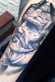 Рука серая мыть стиль таинственный мужской портрет татуировки