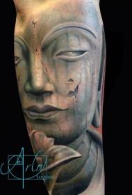 Armkleur realistysk, kom Buddha-standbeeld tatoeage
